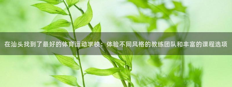 海南一竞技官网下载：在汕头找到了最好的体育运动学校：