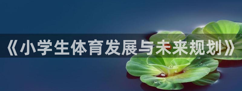 一竞技平台：《小学生体育发展与未来规划》